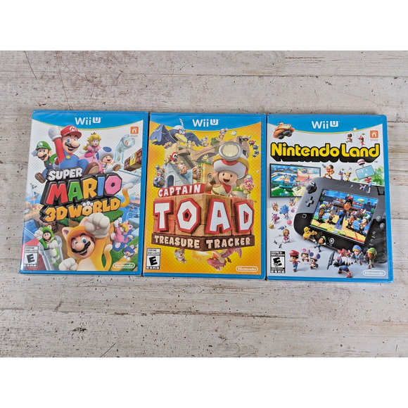 Lot Factory Sealed Wii-U Games Mario 3D World Toad Treasure Nintendoland  READ